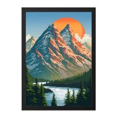 Mountain Wall Art, Landscape Print, Nature Art, Mountain Scenery, Sunset Art, Outdoor Decor, Lake View, Forest Art, Adventure Wall Art - Tawshia