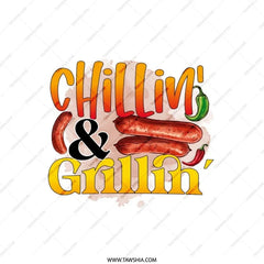 Chillin' and Grillin' Pillow, BBQ Pillow, Grill Master Pillow, Sausage Pillow, Novelty Pillow, Home Decor Pillow, Gift For Dad Pillow - Tawshia