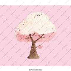 Pink Tree Backpack, Floral Tree Backpack, Nature Lover Backpack, Blossom Tree Pack, Stylish Tree Rucksack, Trendy Tree Daypack - Tawshia