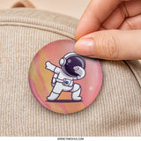 Dabbing Astronaut Pinback Button, Cool Space Badge, Unique Outfit Accessories, Fun Gift Idea, Collectible Button, Outer Space Theme - Tawshia