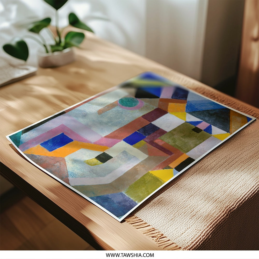 Abstract Photographic Print, Geometric Wall Art, Klee Inspired Art, Modern Home Decor, Colorful Art Print - Tawshia