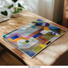 Abstract Photographic Print, Geometric Wall Art, Klee Inspired Art, Modern Home Decor, Colorful Art Print - Tawshia