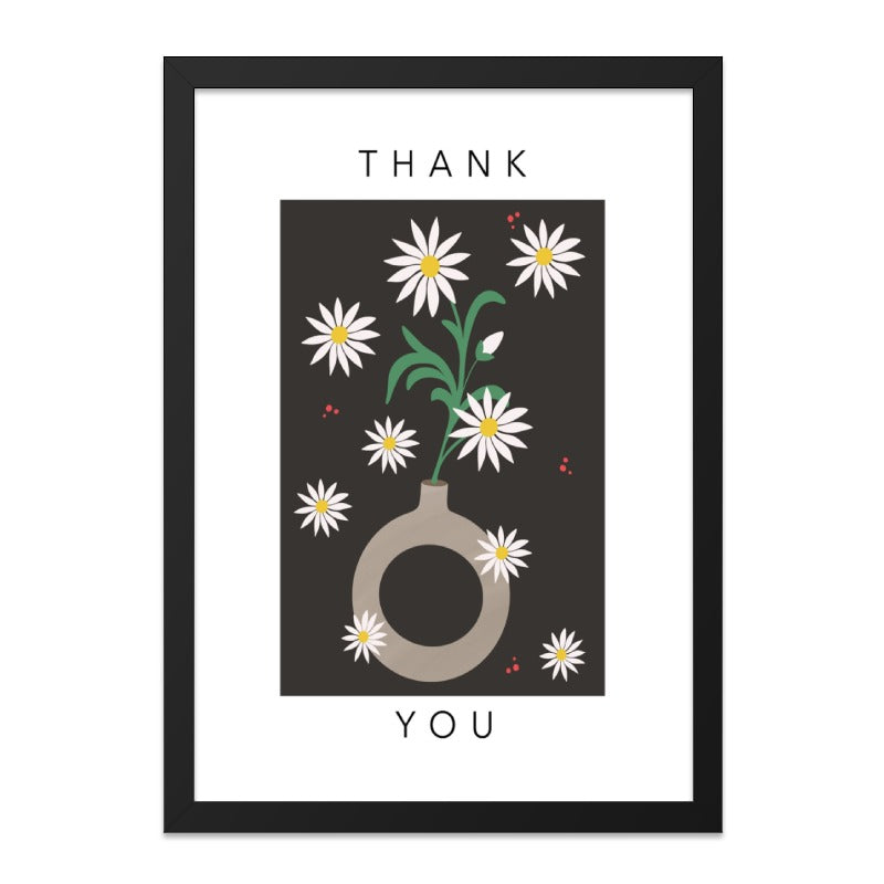 Thank You Daisies Wall Art, Floral Print, Flower Wall Decor, Minimalist Art Print, Modern Thank You Gift, Housewarming Wall Decor - Tawshia