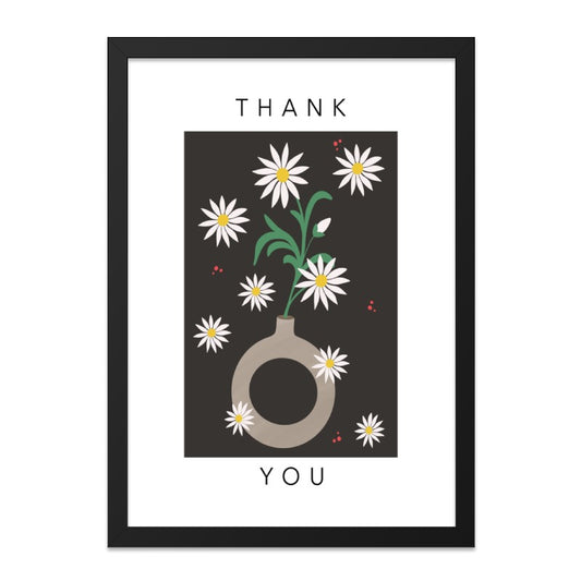 Thank You Daisies Wall Art, Floral Print, Flower Wall Decor, Minimalist Art Print, Modern Thank You Gift, Housewarming Wall Decor - Tawshia