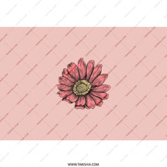 Pink Daisy Tumbler, Floral Design Tumbler, Flower Tumbler, Botanical Tumbler, Drinkware Tumbler, Nature Lover Gift Tumbler - Tawshia