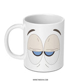 Sleepy Eyes Mug, Funny Mug, Cartoon Mug, Unique Coffee Mug, Novelty Mug, Gift Mug, Gift Idea, Cute Mug, Morning Mug, Coffee Lover Gift - Tawshia