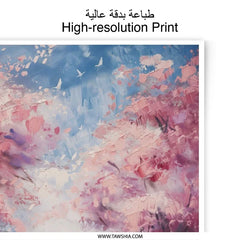 Cherry Blossom Photographic Print, Woman in Pink, Impressionism Art, Floral Landscape Print, Spring Decor, Wall Art Print, Fine Art Print - Tawshia