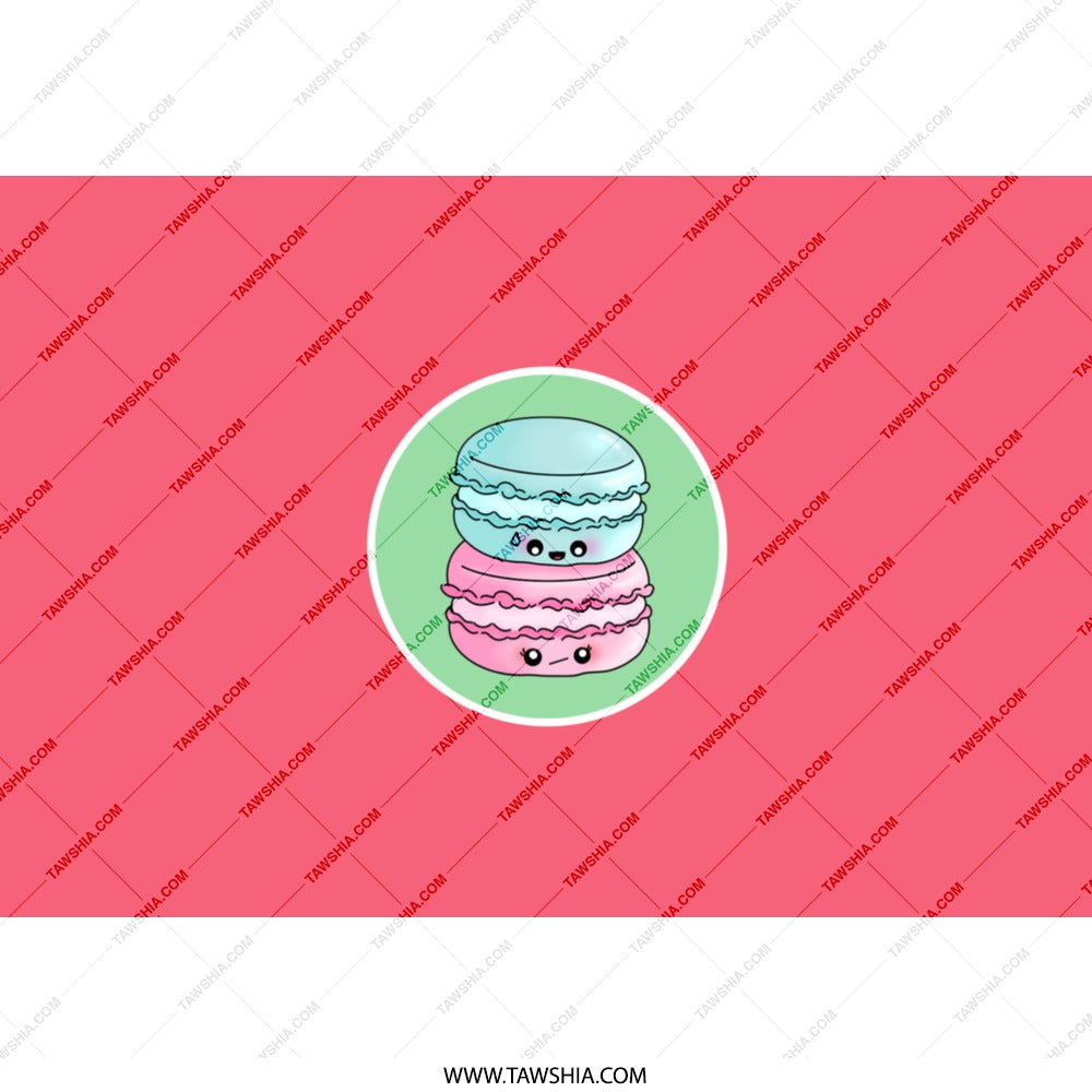 Kawaii Macaron Tumbler, Cute Dessert Art Tumbler, Food Lover Gift, Pink and Blue Macarons, Unique Drinkware, Trendy Tumblers - Tawshia