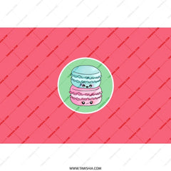 Kawaii Macaron Tumbler, Cute Dessert Art Tumbler, Food Lover Gift, Pink and Blue Macarons, Unique Drinkware, Trendy Tumblers - Tawshia