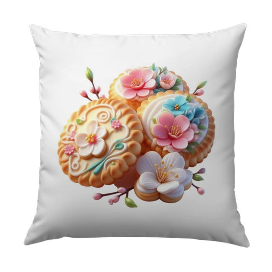 Floral Cookie Pillow, Decorative Pillow, Flower Pillow, Unique Pillow, Home Decor Pillow, Accent Pillow, Cute Pillow - Tawshia