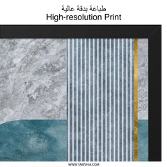 Modern Abstract Wall Art, Geometric Print Decor, Minimalist Art Poster, Blue and Gray Wall Decor, Contemporary Home Art, Framed Art - Tawshia