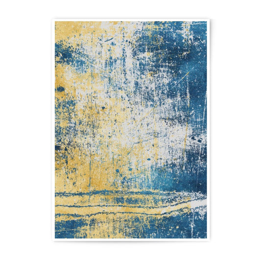 Abstract Texture Photographic Print, Blue and Yellow Wall Art, Modern Home Decor, Unique Art Print, Distressed Texture Art, Fine Art Print - Tawshia