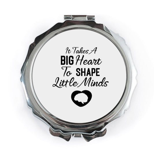 Teacher Appreciation Pocket Mirror, Big Heart to Shape Little Minds Mirror, Teacher Gift, Pocket Mirror Gift for Teachers - Tawshia