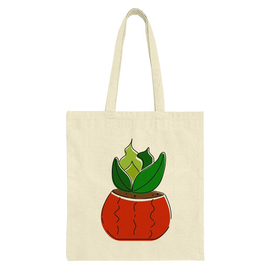 Potted Plant Tote Bag, Succulent Bag, Minimalist Art Tote, Botanical Tote Bag, Plant Lover Gift, Trendy Bag, Everyday Tote Bag - Tawshia