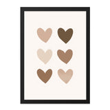 Hearts Wall Art, Neutral Tones Print, Modern Abstract Art, Boho Home Decor, Minimalist Art Print, Love Wall Decor, Gift for Her - Tawshia