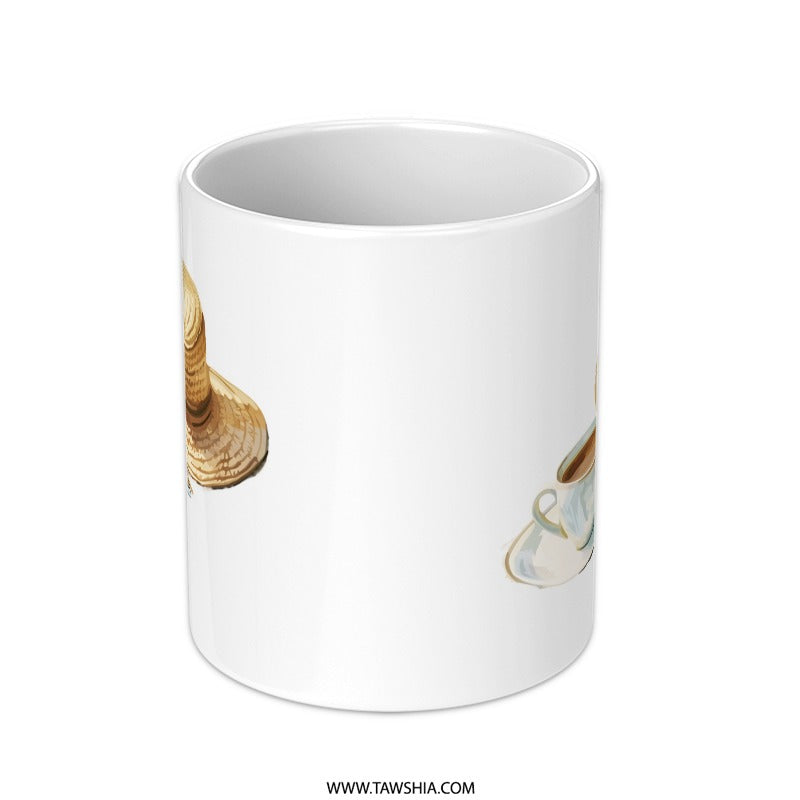 Coffee Mug, Beach Hat, Relaxing Mug, Morning Coffee, Unique Mug Design, Gift Idea, Coffee Lover Mug, Tea Cup, Novelty Mug, Cute Coffee Mug - Tawshia