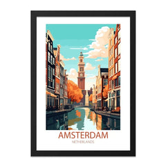 Amsterdam Wall Art Print, Netherlands Art, Cityscape Painting, Canal View Decor, Travel Poster, Home Decor, Modern Wall Decor - Tawshia