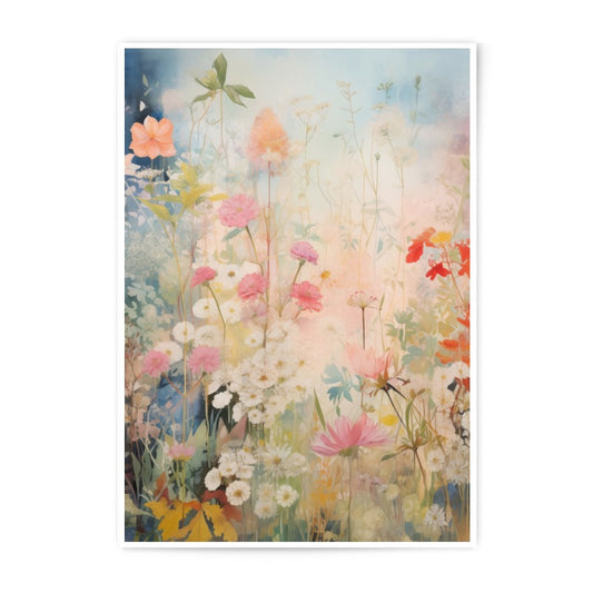Wildflower Photographic Print, Floral Art Print, Garden Flowers Wall Decor, Botanical Photo Print, Cottagecore Home Decor, Flower Field - Tawshia