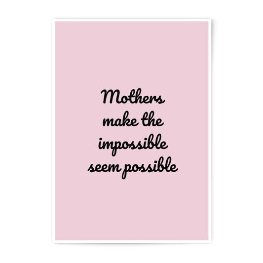 Mothers Quote Photographic Prints, Inspirational Mother Gift, Modern Home Decor, Empowering Motherhood, Unique Mom Art, Pink Wall Art - Tawshia