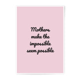Mothers Quote Photographic Prints, Inspirational Mother Gift, Modern Home Decor, Empowering Motherhood, Unique Mom Art, Pink Wall Art - Tawshia