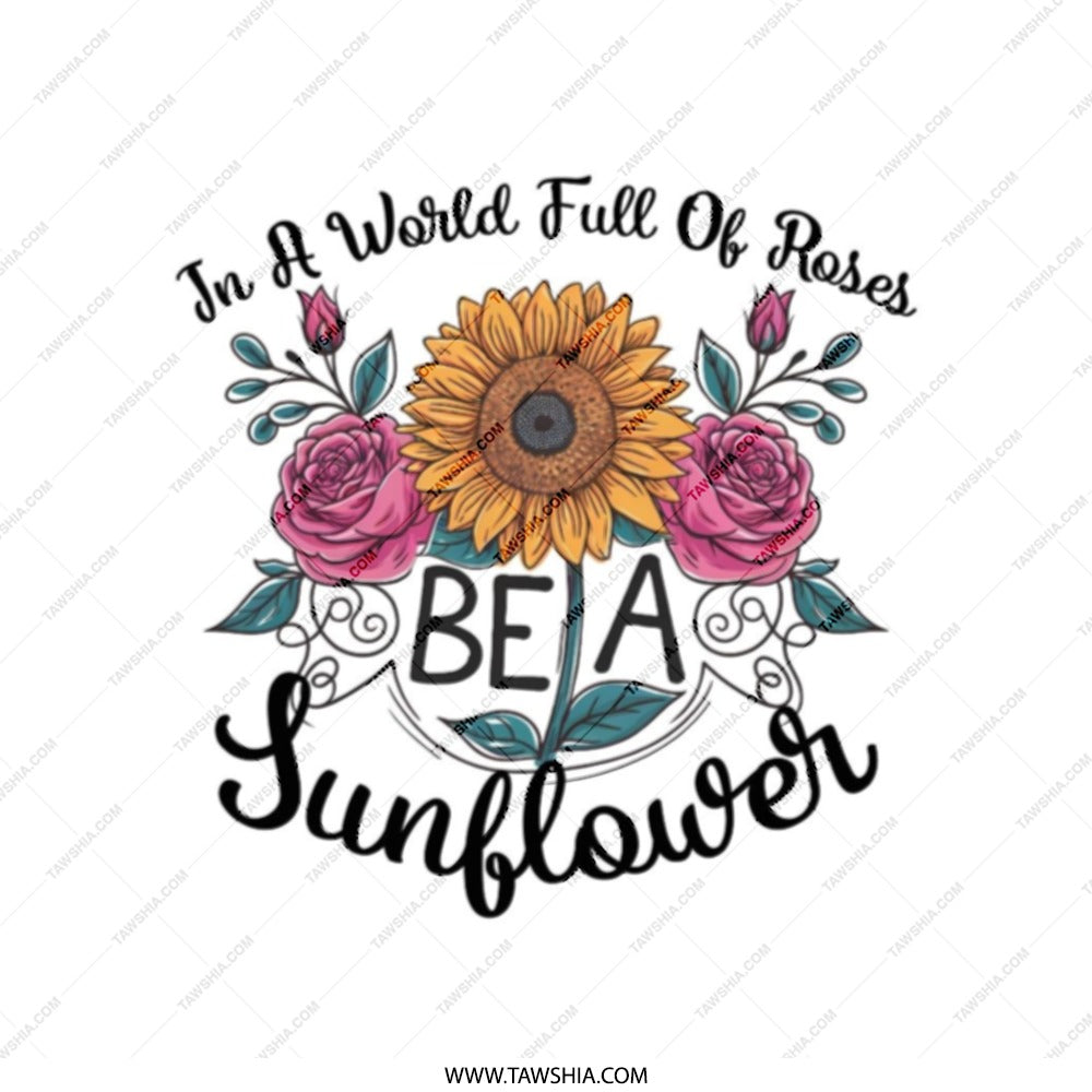 Be A Sunflower Tote Bag, Floral Tote, Inspirational Quote Tote, Motivational Bag, Sunflower Lover Gift, Flower Design, Trendy Tote Bag - Tawshia