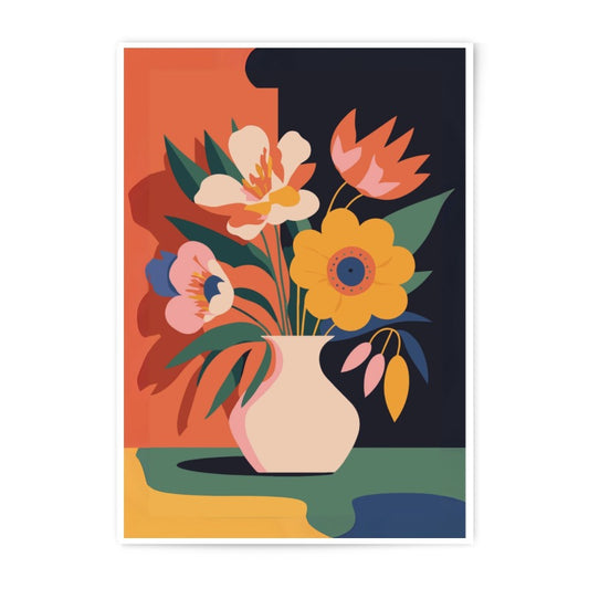 Floral Photographic Print, Colorful Flower Bouquet Still Life Art, Modern Home Decor Print, Botanical Wall Art, Vivid Flower Arrangement - Tawshia