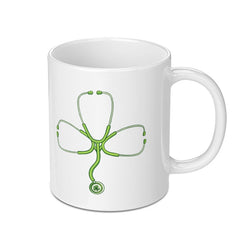 Stethoscope Shamrock Design on White Mug product