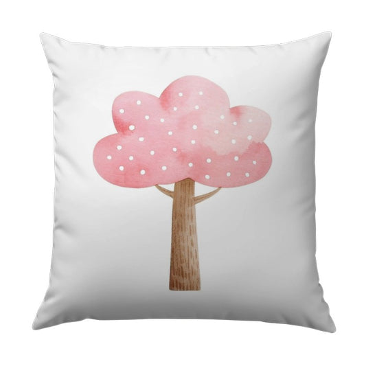 Pink Tree Pillow, Watercolor Tree Art, Whimsical Tree Pillow, Decorative Pillow, Nursery Decor, Cute Tree Gift, Throw Pillow, Spring Home - Tawshia