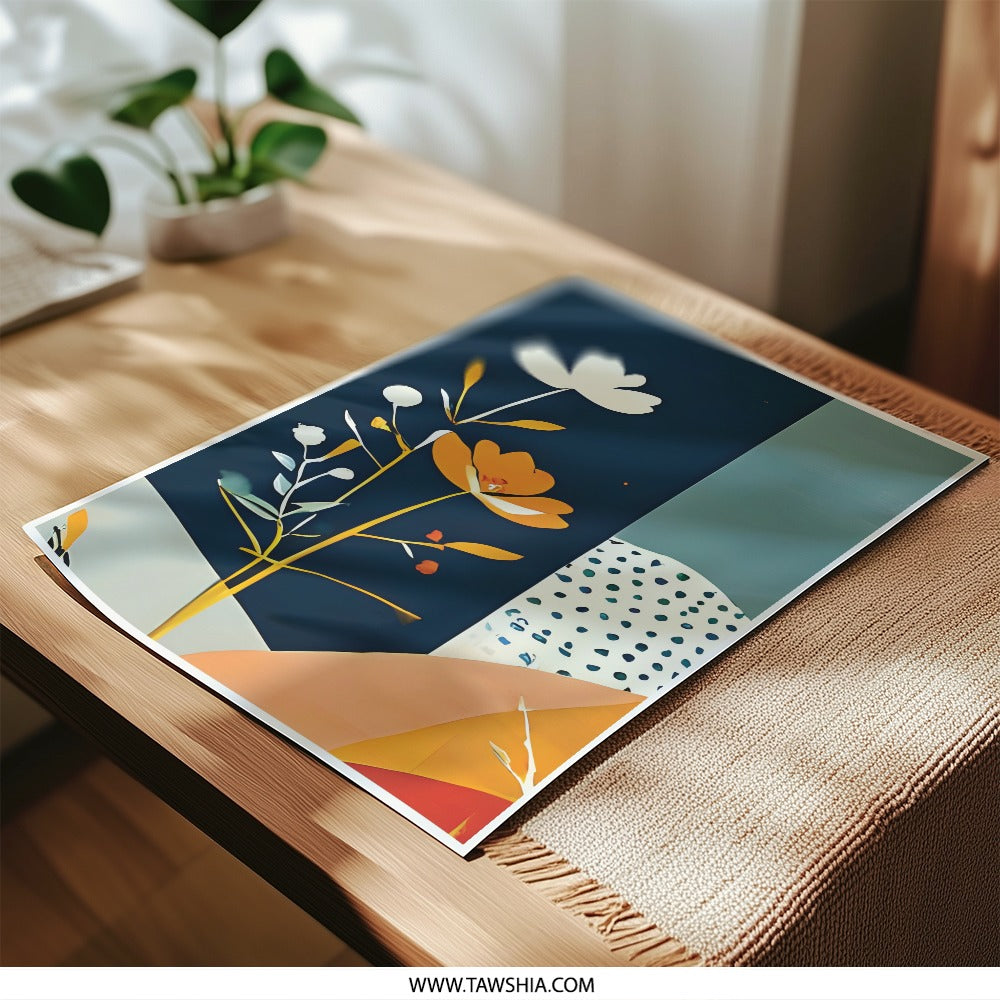 Floral Photographic Print, Abstract Flower Art Print, Modern Botanical Wall Decor, Flower Illustration, Home Decor, Trendy Aesthetic Art - Tawshia