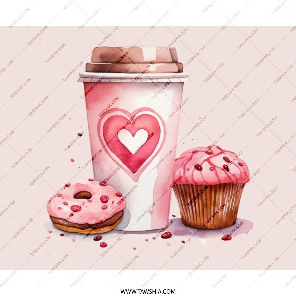 Coffee Love Mouse Pad, Cupcake Donut Mousepad, Heart Drink Mouse Pad, Foodie Mouse Pad, Cute Desk Decor, Office Accessories, Pink Mousepad - Tawshia