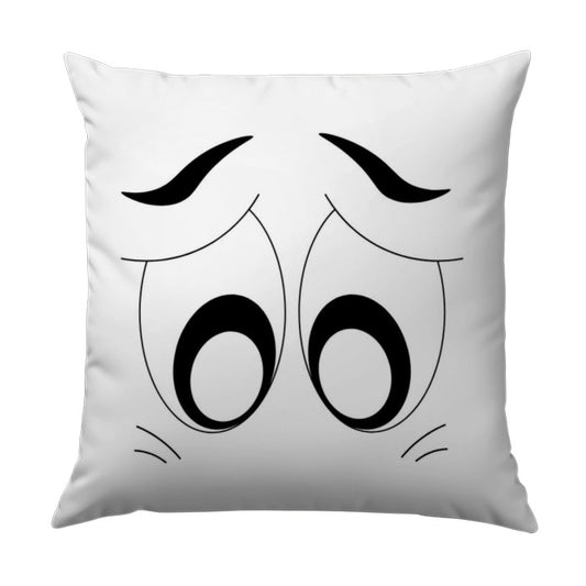 Sad Eyes Pillow, Cartoon Face Throw Pillow, Emoticon Cushion, Cute Decor, Expressive Moods Home Decor, Bedroom Accents, Unique Gift Idea - Tawshia
