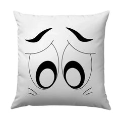 Sad Eyes Pillow, Cartoon Face Throw Pillow, Emoticon Cushion, Cute Decor, Expressive Moods Home Decor, Bedroom Accents, Unique Gift Idea - Tawshia