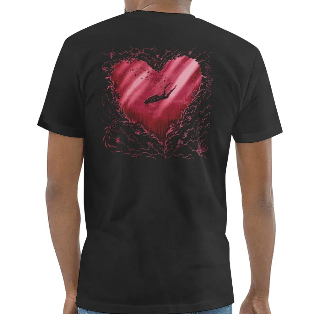 Diver in Heart Shaped Coral Design T-Shirt product