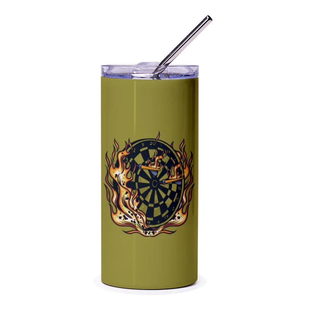 Dartboard on Fire Design Travel Tumbler product type
