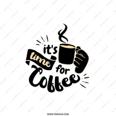 It's Time For Coffee Pillow, Coffee Lover Gift, Caffeine Addict Decor, Home Decor Pillow, Decorative Coffee Pillow, Cozy Pillow - Tawshia