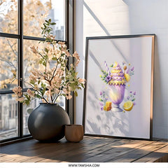 Lavender Lemonade Wall Art, Honeycomb Decor, Whimsical Kitchen Print, Sweet Drink Illustration, Purple Yellow Home Decor, Modern Wall Decor - Tawshia
