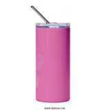 Arabic Calligraphy Tumbler, Pink Clouds Design, Unique Tumbler Gift, Stainless Steel Tumbler, Arabic Quote Tumbler, Gift for Friends - Tawshia