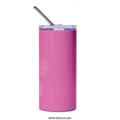 Arabic Calligraphy Tumbler, Pink Clouds Design, Unique Tumbler Gift, Stainless Steel Tumbler, Arabic Quote Tumbler, Gift for Friends - Tawshia