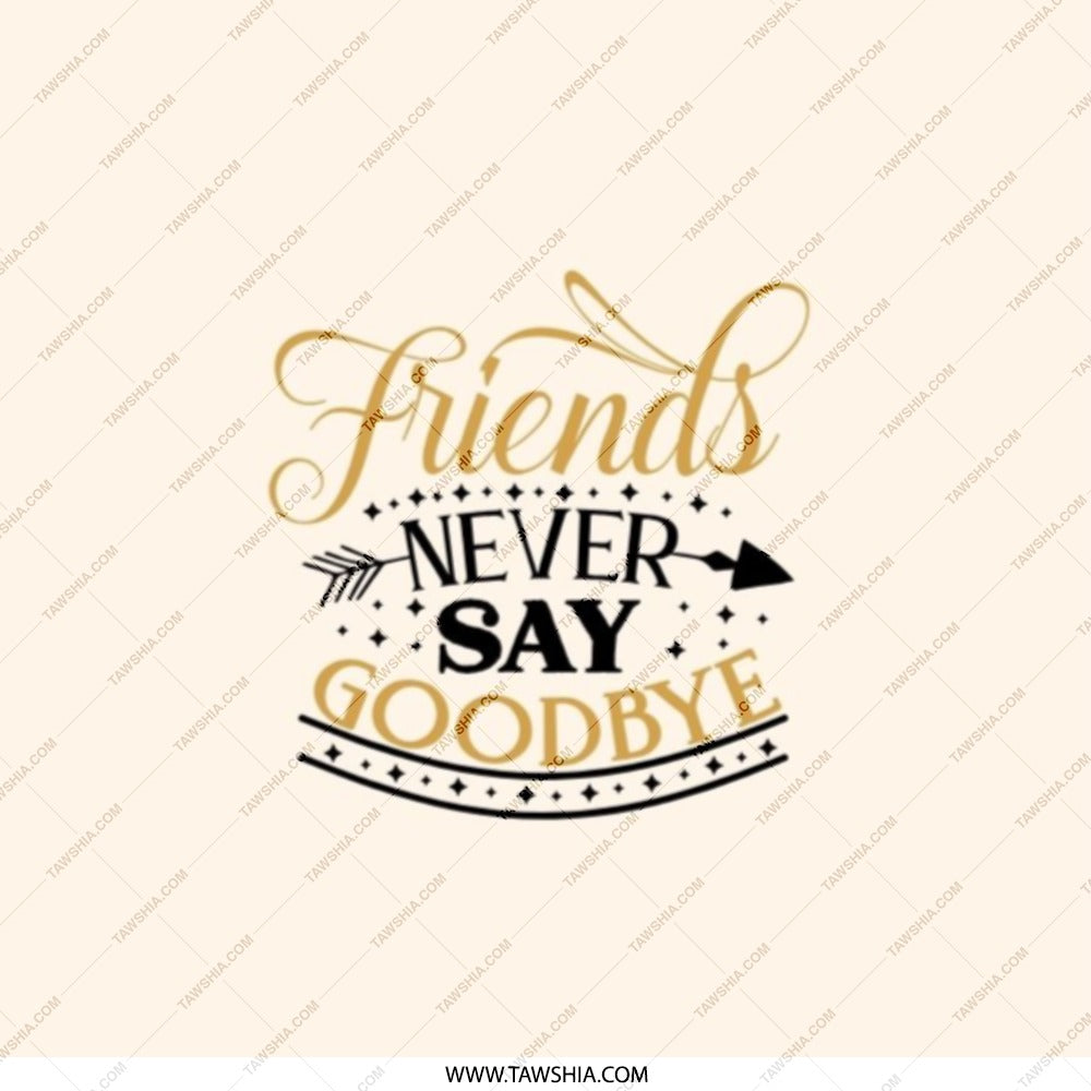 Friends Pocket Mirror, Never Say Goodbye Gift, Friendship Quote Mirror, Travel Makeup Mirror, Best Friend Present, Cute Compact Mirror - Tawshia