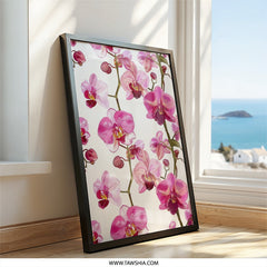 Pink Orchid Wall Art, Floral Print, Botanical Art, Flower Wall Decor, Modern Home Decor, Elegant Art Print, Gift for Her - Tawshia