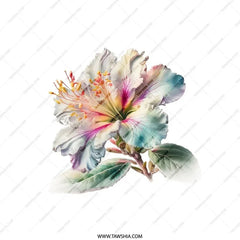 Floral Pillow, White Hibiscus Pillow, Tropical Flower Decor, Pastel Floral Pillow, Botanical Pillow Cover, Accent Pillow, Home Decor Pillow - Tawshia