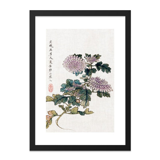 Japanese Chrysanthemum Wall Art, Floral Print Decor, Vintage Asian Flower Artwork, Botanical Illustration, Elegant Home Decor - Tawshia