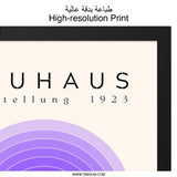 Bauhaus Wall Art, Ausstellung 1923 Print, Abstract Geometric Art, Modern Home Decor, Purple Arch Wall Art - Tawshia