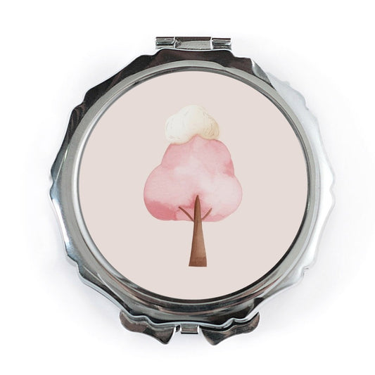 Pink Cotton Candy Tree Pocket Mirror, Cute Compact Mirror, Watercolor Pocket Mirror, Travel Mirror, Purse Mirror, Bridesmaid Gift - Tawshia