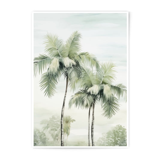 Tropical Palm Photographic Print, Beach Decor, Coastal Wall Art, Watercolor Painting, Home Decor, Nature Photography - Tawshia