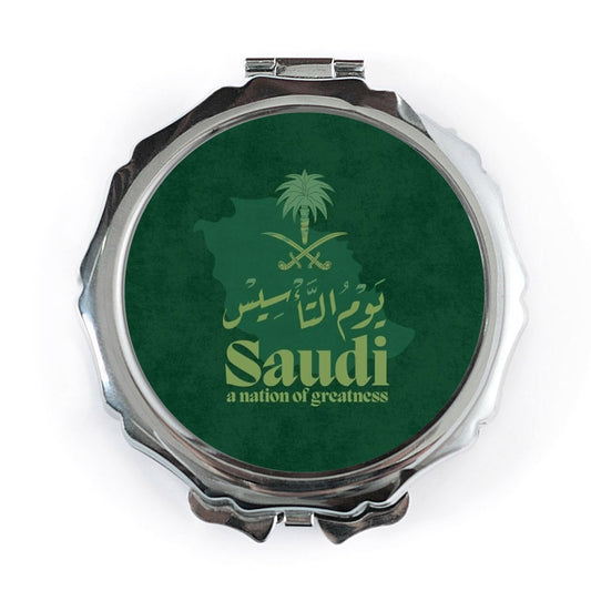 Saudi National Day Pocket Mirror, Kingdom of Saudi Arabia, KSA Pride, Travel Souvenir, Unique Gift, Compact Mirror, Saudi Arabia Gift - Tawshia
