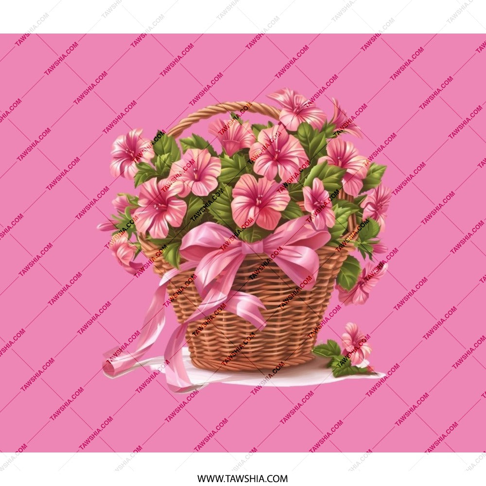 Flower Basket Backpack, Pink Petunias, Floral Backpack, Gift for Her, Cute Backpack, Everyday Backpack, Stylish Backpack, Trendy Backpack - Tawshia