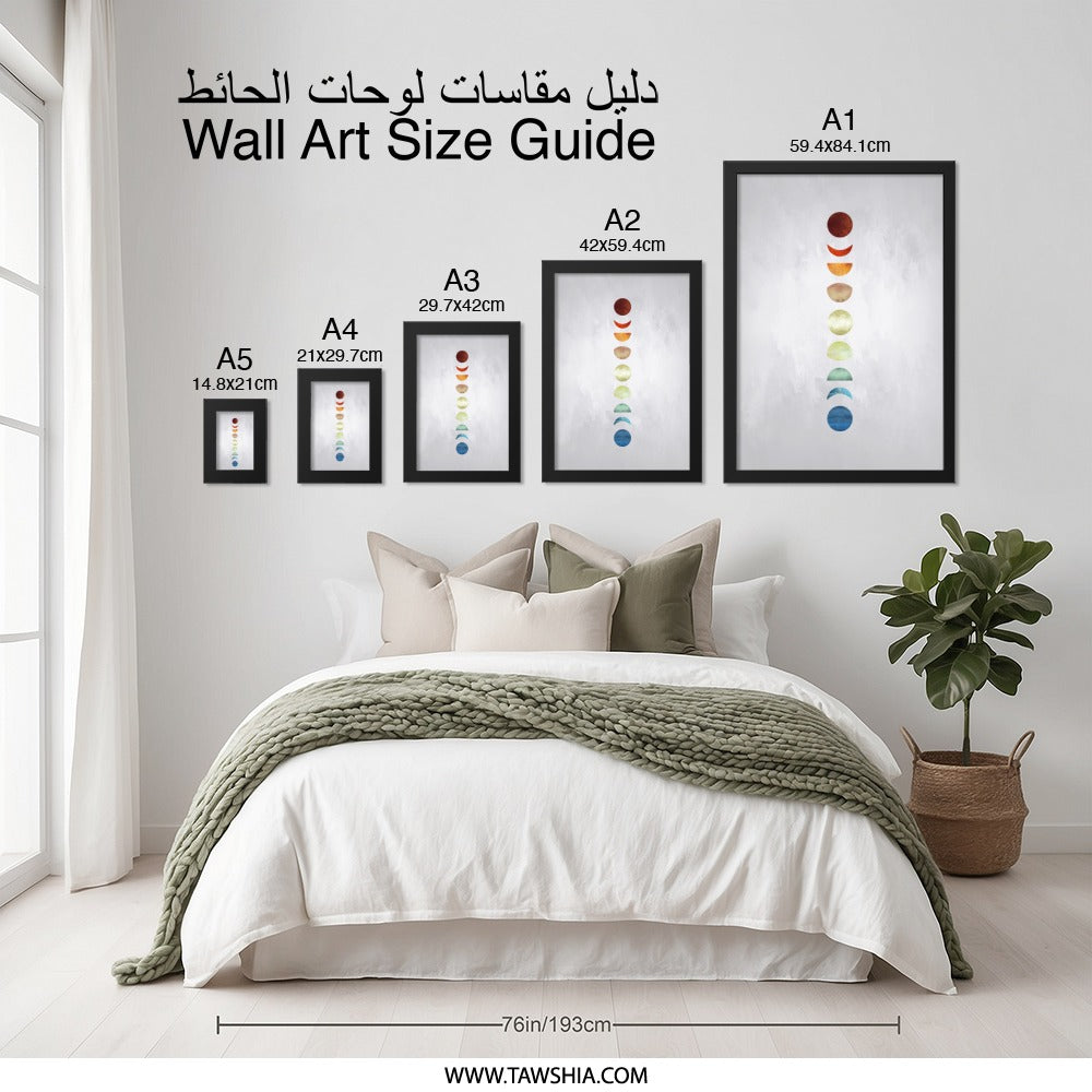 Moon Phases Wall Art, Celestial Decor, Modern Art Print, Lunar Cycle, Astronomy Gift, Minimalist Home Decor - Tawshia