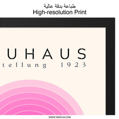 Bauhaus Wall Art, Ausstellung 1923 Print, Pink Arch Poster, Minimalist Decor, Modern Art, Abstract Art Print, Home Decor, Unique Wall Decor - Tawshia