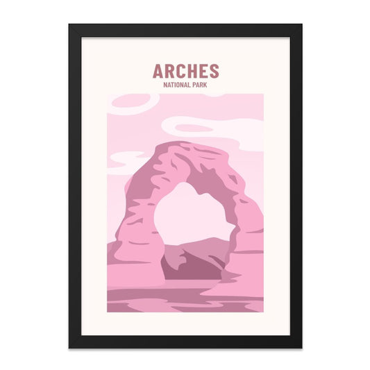 Arches National Park Wall Art, Utah Landscape Print, Minimalist Travel Poster, Pink Desert Decor, Southwestern Art, Adventure Home Decor - Tawshia